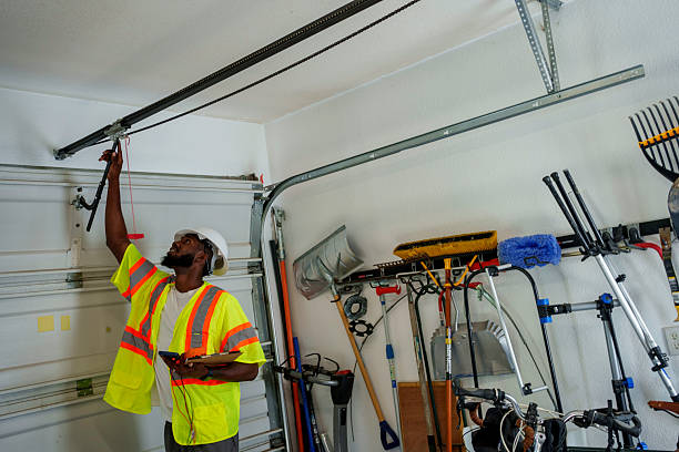 Professional Garage Door technician working in Poth, TX